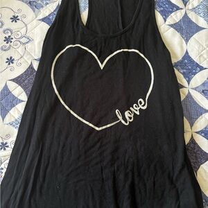 Black Heart Love Racerback Tank Top